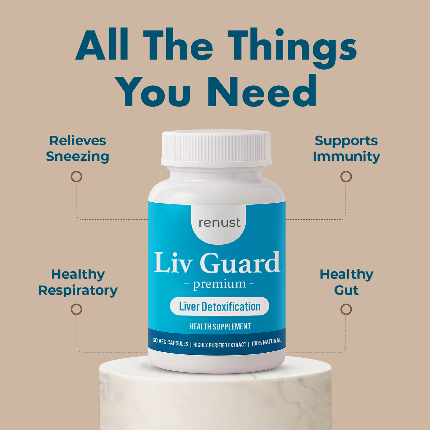 Renust Fatty Liver Detox Capsules - Premium Liv Guard Capsules